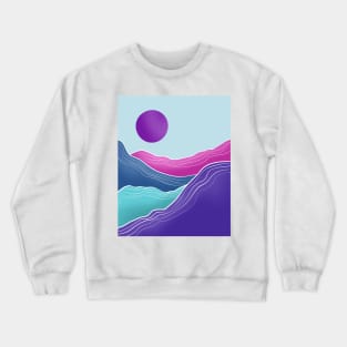 Colorful Abstract Mountains 43 Crewneck Sweatshirt